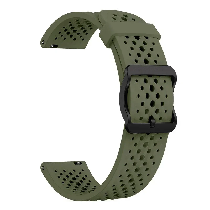 Durable Waterproof 22mm Silicone Watch Strap - Breathable Design