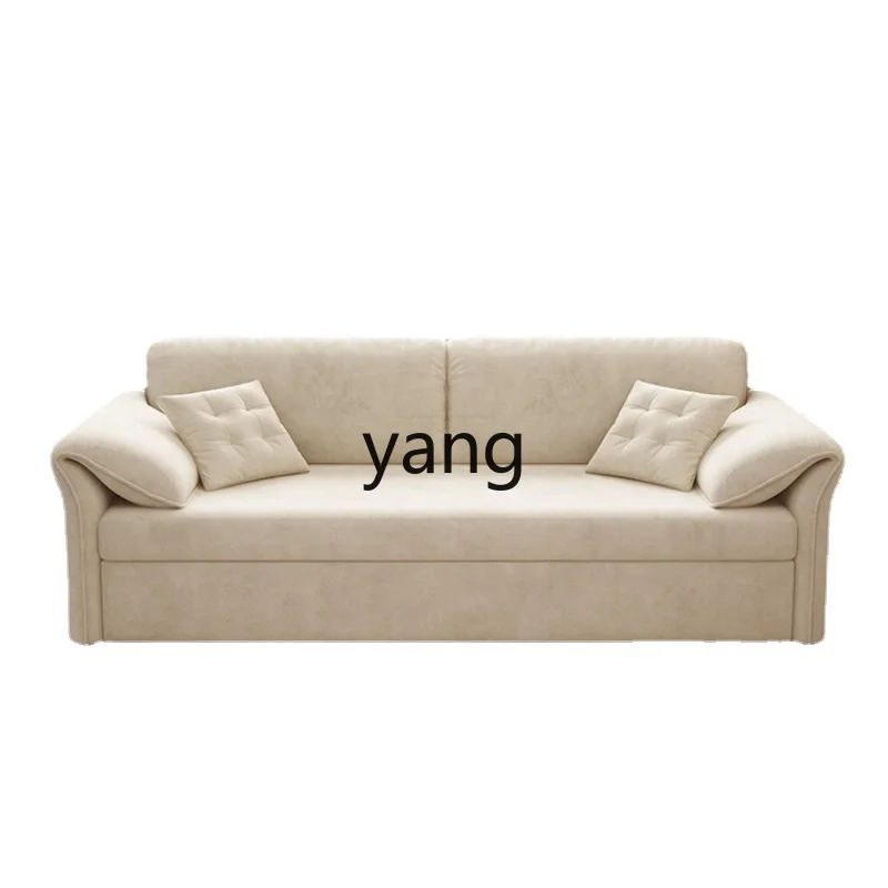 

Yjq Sofa Bed Foldable Small Apartment Dual-Use Living Room Push-Pull Bedroom Elephant Ear Lazy Sofa