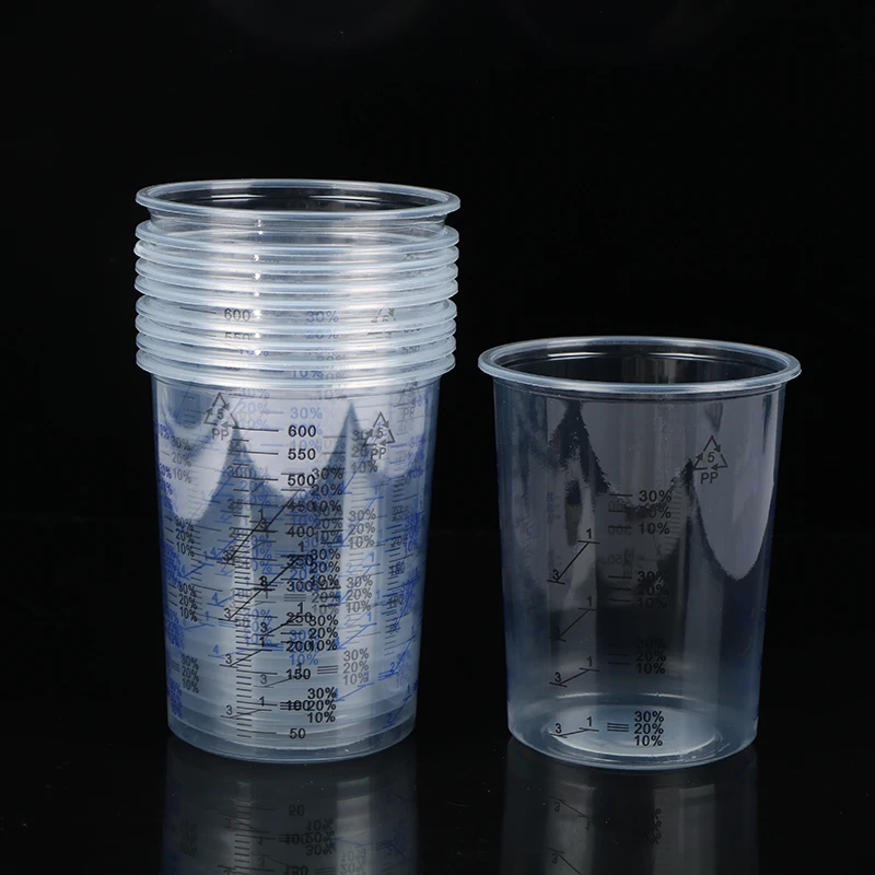 10pcs Plastic Paint Mixing Cup 600ml Mixing Pot Paint Calibration Cup For Precise Of And Liquid High Quality