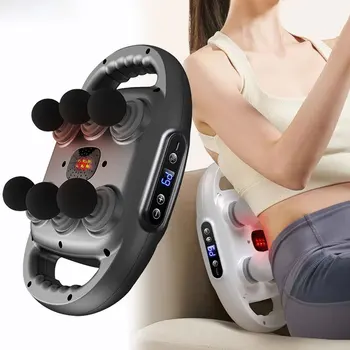 Fascia Gun Muscle Massager Gun Six Heads High Frequency Neck Waist Massage Machine Neck Shoulder Professional Fascia Massage Gun