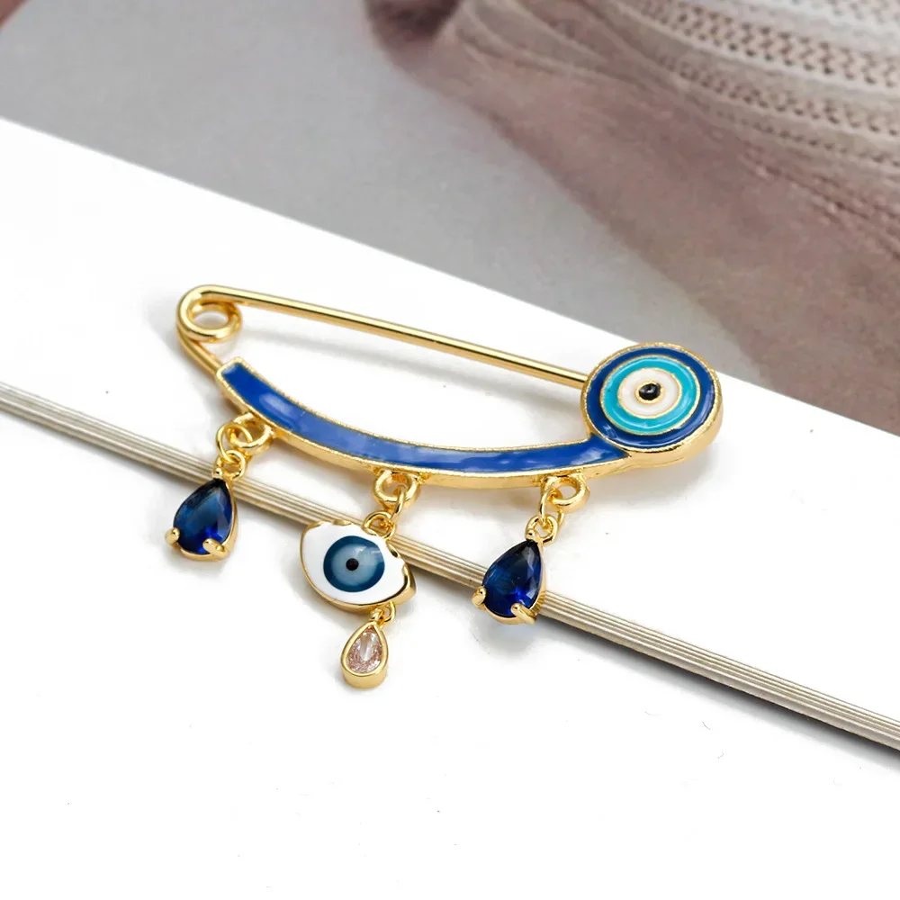 

Devil's Eye Drops Oil Breast Needle Women's Sweater Coat Skirt Pin Men's Dating Casual Clothing Accessories Valentine's Day Gift