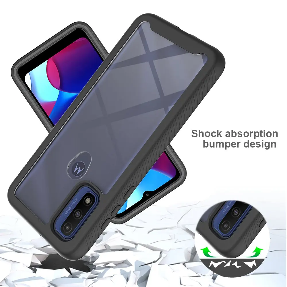Phone Case Moto G Pure Shockproof Clear PC Built-in Screen Protector TPU Bumper Rugged Defender Cover