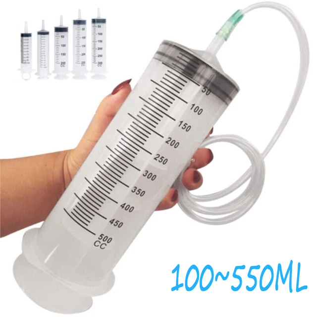 S739012a7219e4b6fa0341dfc7875bde0A.jpg Multifunction 100ml-550ml Syringe Large Capacity With 100cm Hose Pump Measuring Washable Injector For Pet Feeding Oil Glue Fluid