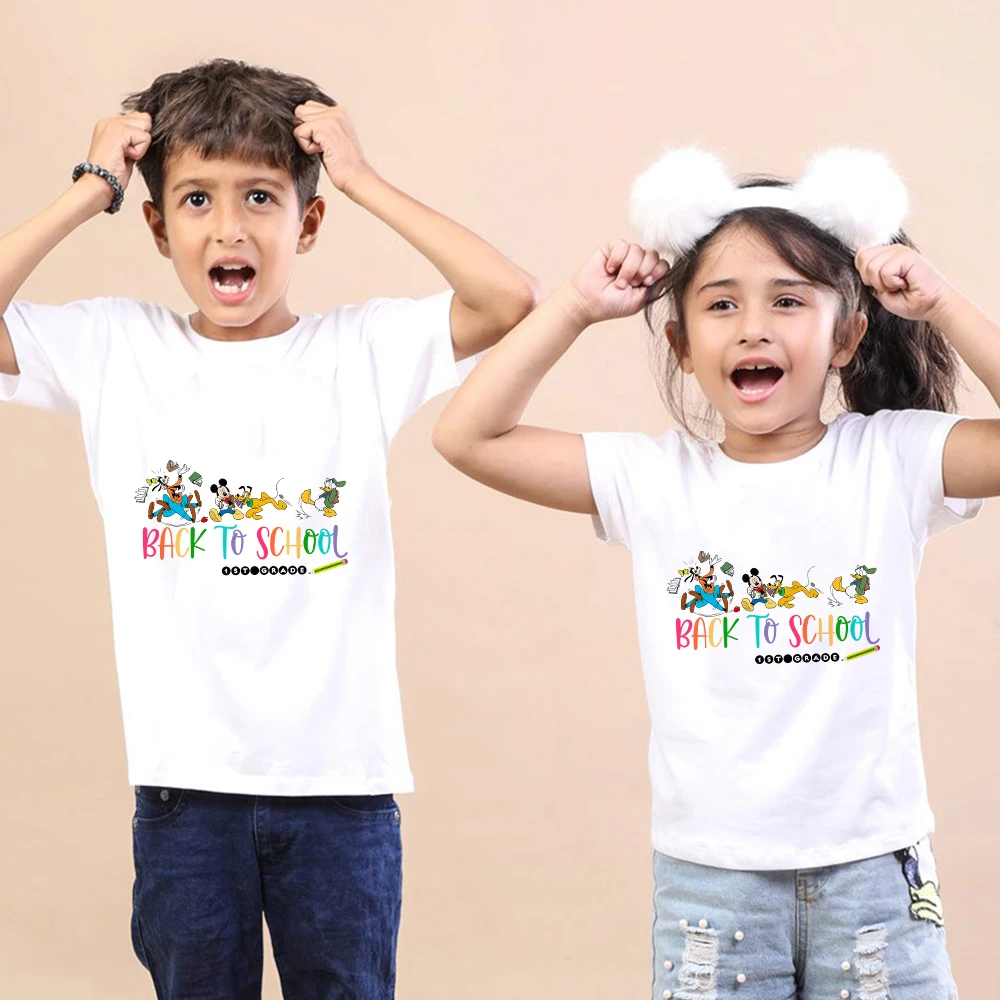 oprejst rustfri En begivenhed Summer New Boys Tops Kids T-shirt Disney T-shirt Print Fashion Dropship  Mickey Funny Back To School Children Short Sleeves - T-shirts - AliExpress