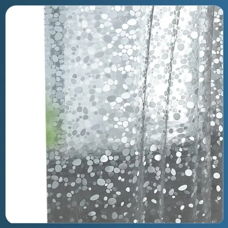 AB02 Transparent Shower Curtain Lining, Pebble Pattern Lightweight Plastic Bathroom Shower Curtain
