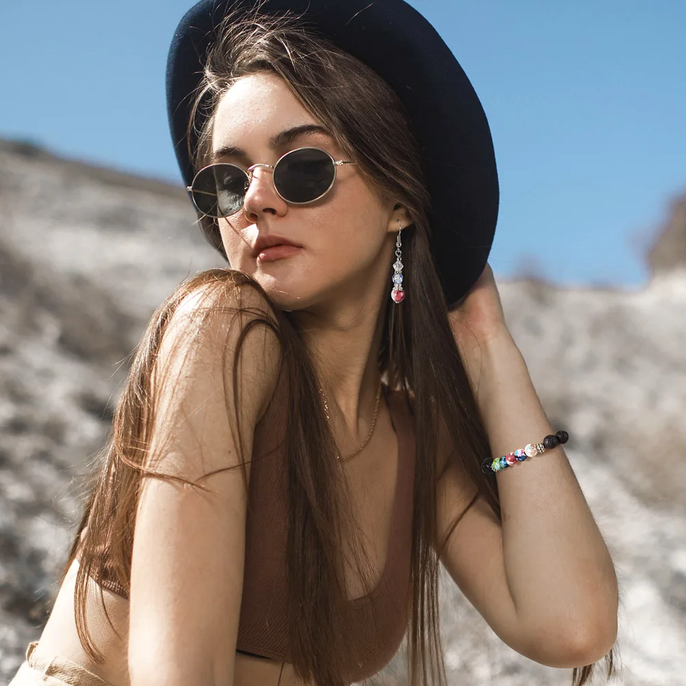 6 Strands 8mm Dyed Synthetic Turquoise Beads Strands Round Loose Beads for Diy Earrings Bracelet Jewelry Making Accessories