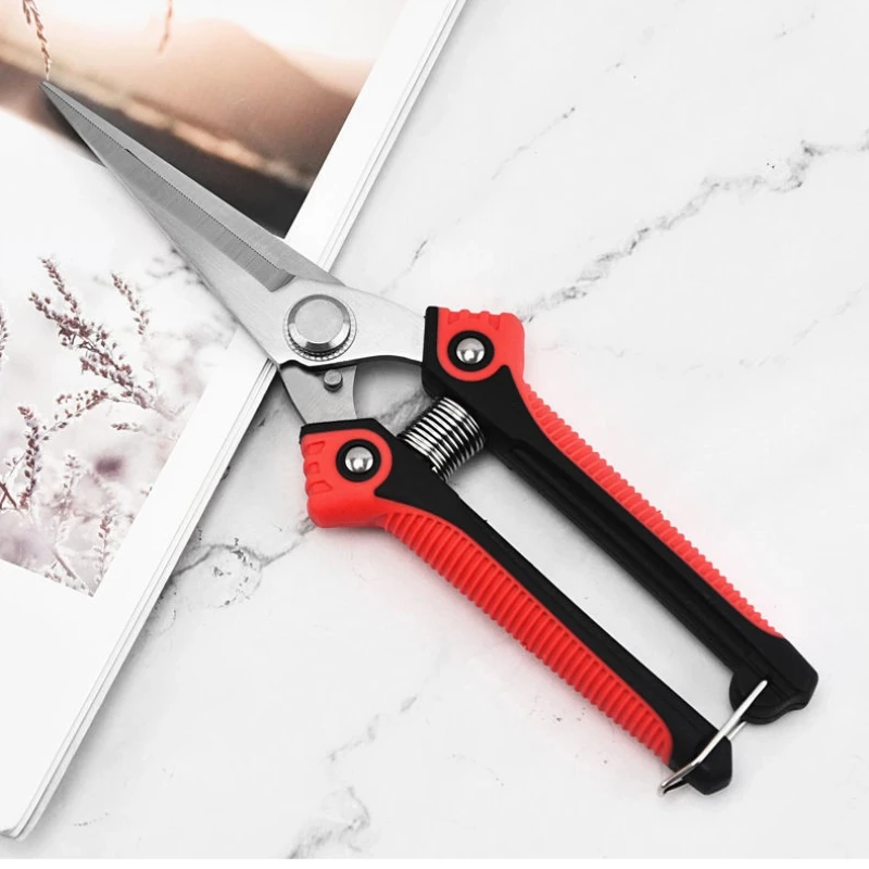 Pruning Shears Stainless Steel Pruning Shears Sharp Branch Scissors with Non Slip Handle for Garden Fruit Tree Trimming Tools 1PC