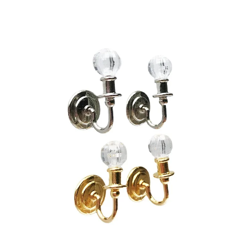 

1Pair 1:12 Dollhouse Miniature Crystal Wall Light Lamp Model Mini Doll House Furniture Decor Accessories