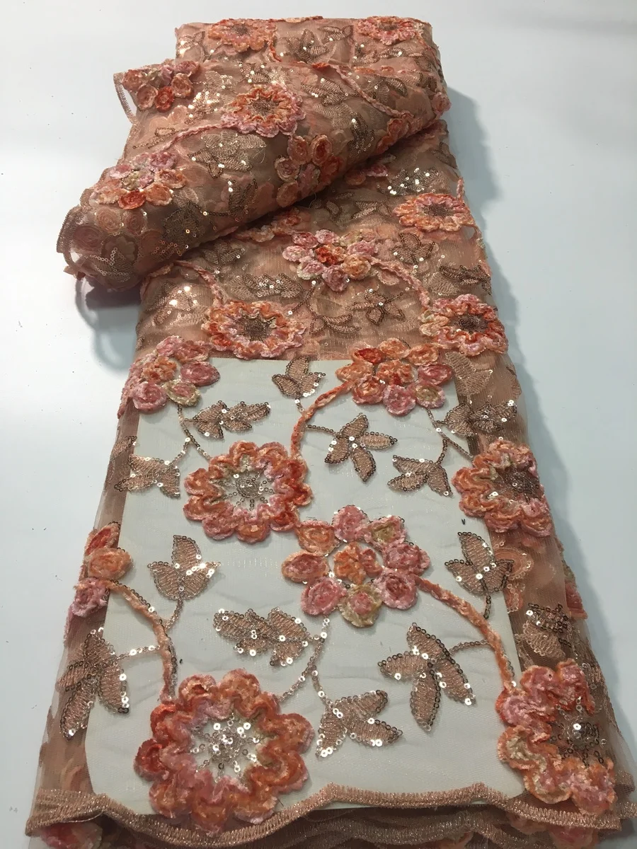 peach-3d-flowers-lace-fabric-with-sequins-2022-high-quality-african-embroidered-lace-fabric-french-nigerian-lace-fabric-pyx2207