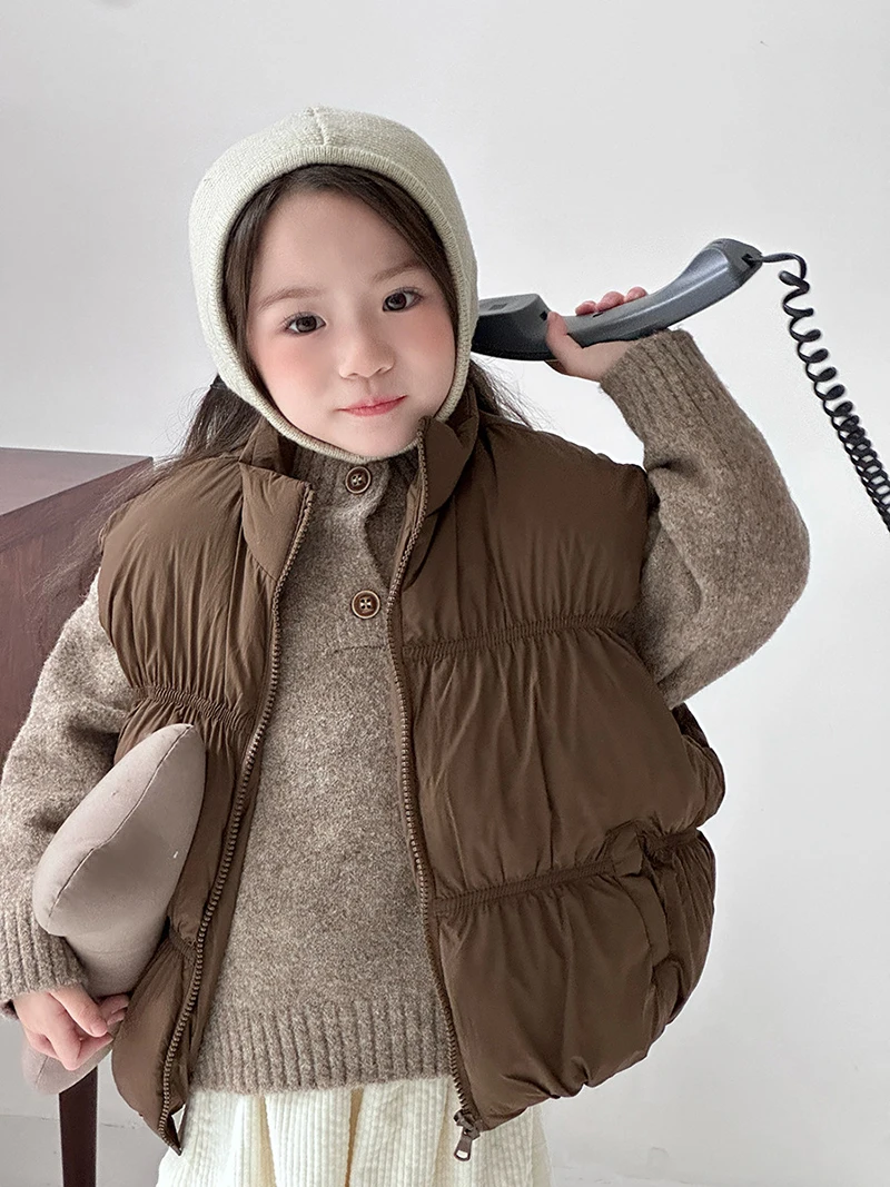 Kids Warm Turtleneck Vest for Autumn Winter