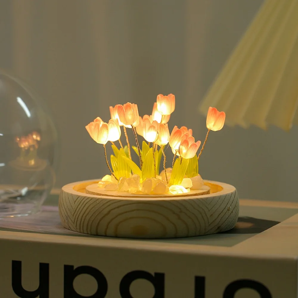 

Gift Valentines Day Gift Artificial Flower DIY Material Home Decor Tulip Night Light Heat Shrinkable Film