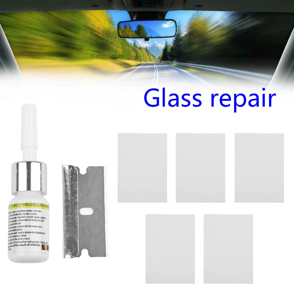 Windshield Windscreen Casement Glass Repair Resin Kit-Auto Glass Tools Kit 3 Ml Glass Scratch Repair Tool car window repair glass windscreen repair kit fluid car window repair tools kit windshield kit repair fluid crack scratch repair