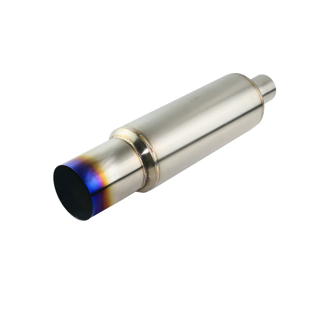 JZZ Universal High Flow Auto Exhaust Pipe Rear Muffler for 3.5'' Outlet