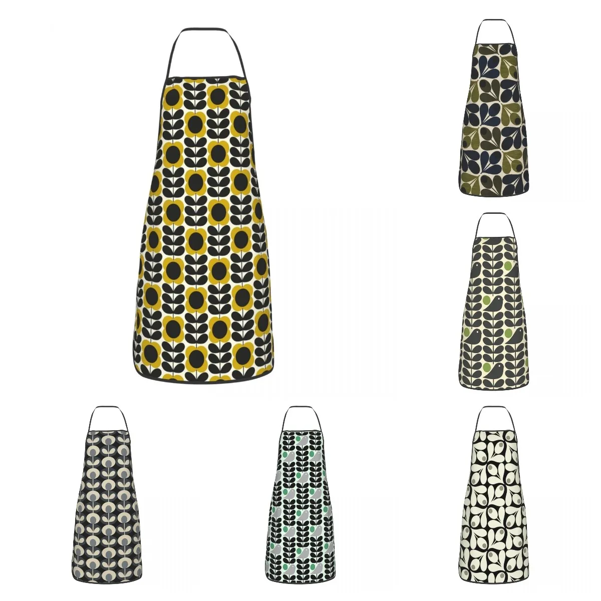 

Фартук унисекс летний с цветами, нагрудник Orla Kiely для шеф-повара, кухня для кухни, скандинавский цветочный