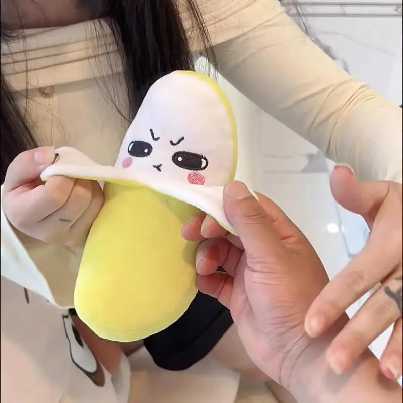 1개 크리스마스 선물 바나나 베이비 비트 센싱 창의적인 과일 신기한 부모-자녀 음악 상호작용 피아노 장난감 플러시 인형