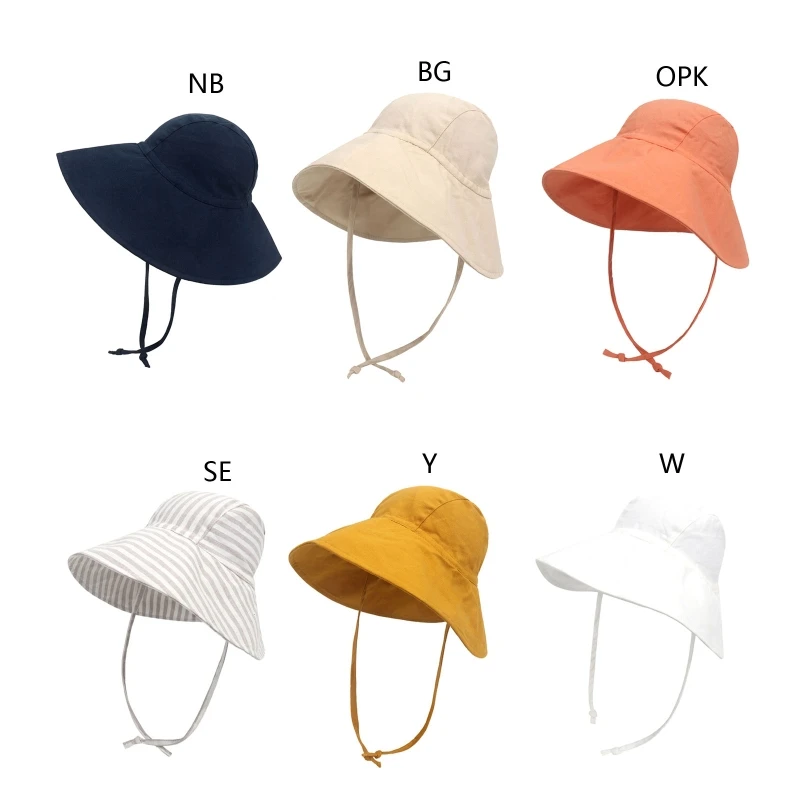 

Outdoor Baby Fisherman Hat Solid Color Summer Sunscreen Panama Big Brim for Sun Hat Soft Cotton Linen Beanie Bonnet Beach Cap