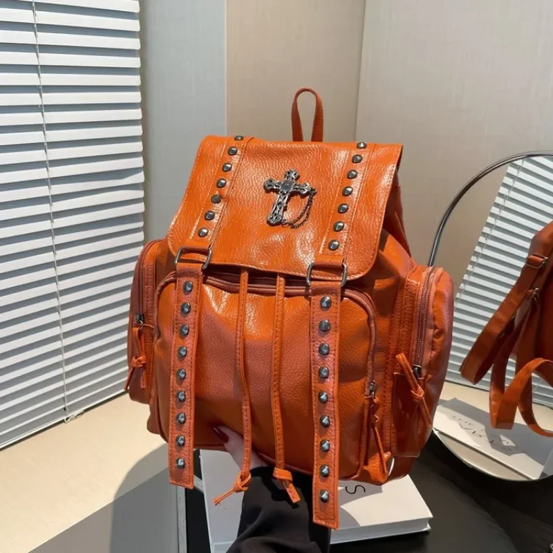 Richme Punk Women Backpacks Fashion Motocycle Rivet Gothic Mochilas Para Mujer Luxury Designer Large Capacity Cool Bag Female 5