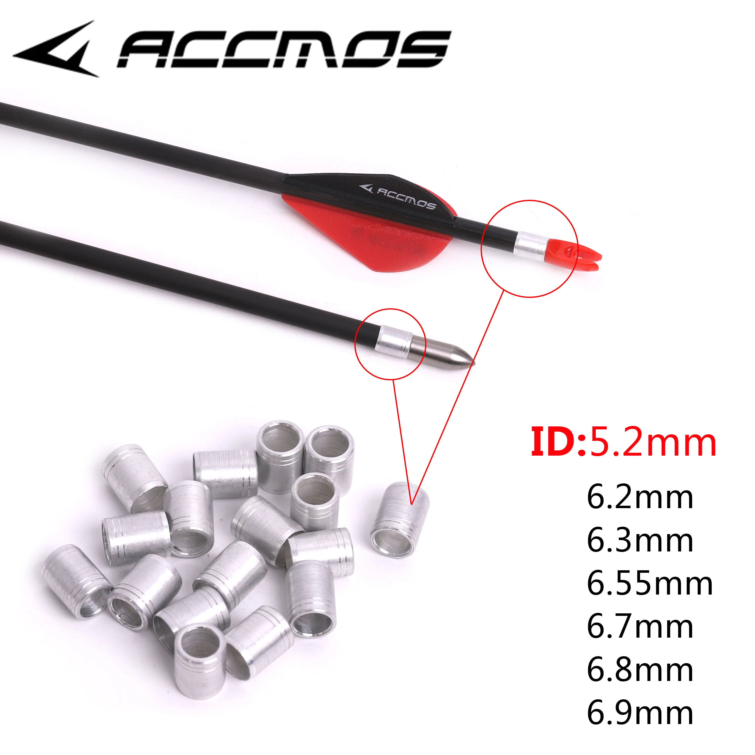 

50pcs Explosion-proof Ring Aluminium Arrow Shaft Protecter Ring For ID 5.2mm OD 6.2/6.3/6.55/6.7/6.8/6.9mm Arrow Accessory