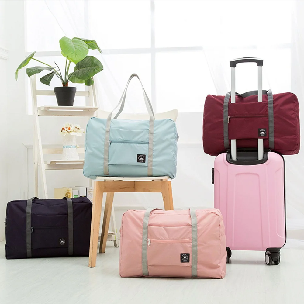 Large Capacity Travel Bag Unisex Organizers Foldable Luggage Handbags Clothes Storage Duffle Carry on Bags Gold Lettern Series