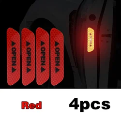 Reflective Car Door Safety Warning Decal Set - 4PCS (4PCS Red)