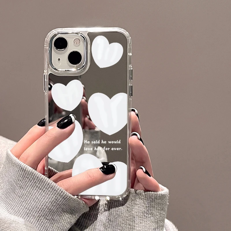 thumbnail image 1 of For iPhone 11 Mirror Phone Case For iPhone 11 12 13 15 14 Pro Max XS Max XR Cases Aesthetic Art Letter Make up Mirror Soft Cover, 1 of 5