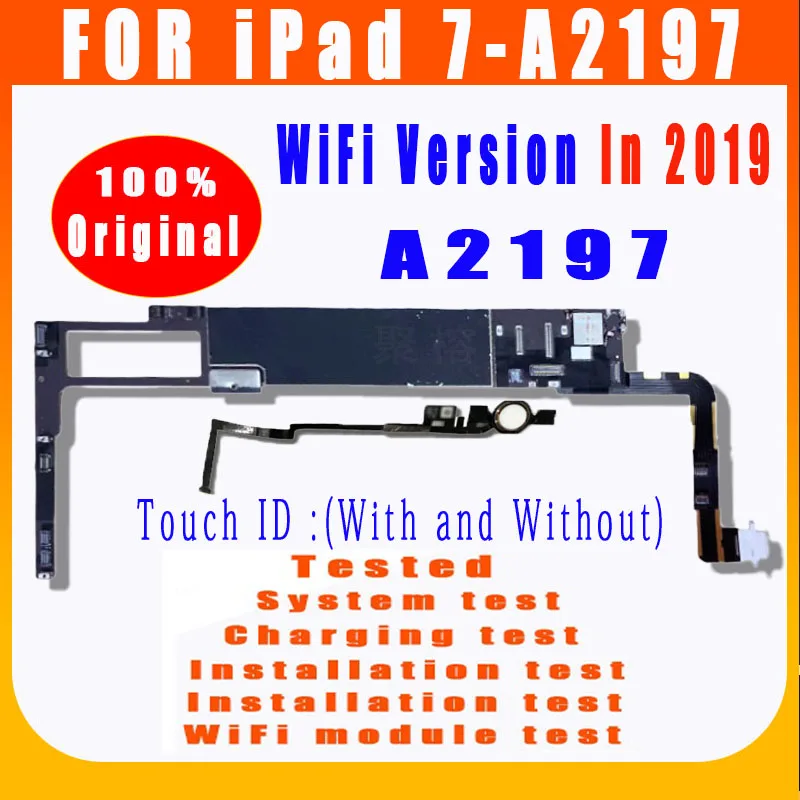 Scheda Madre Icloud A2197 Versione Wifi Gratuita Per Ipad 7 In 2019 Scheda Madre 32Gb 128Gb Con Chip Completo Per Scheda Logica Ipad 7