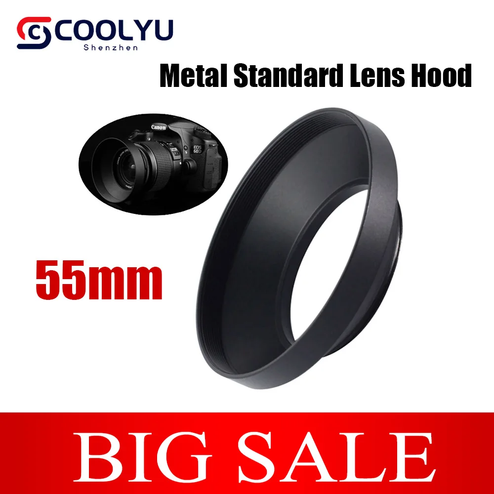 55mmMetalWideAngleLensHoodCoverProtectorforFujiCanonSony