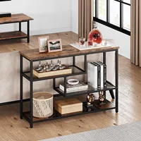 Table console étroite à 4 niveaux pour gagner de la place - Étagères de rangement en verre, structure métallique, table d'appoint pour canapé, entrée, salon, hall d'entrée 3