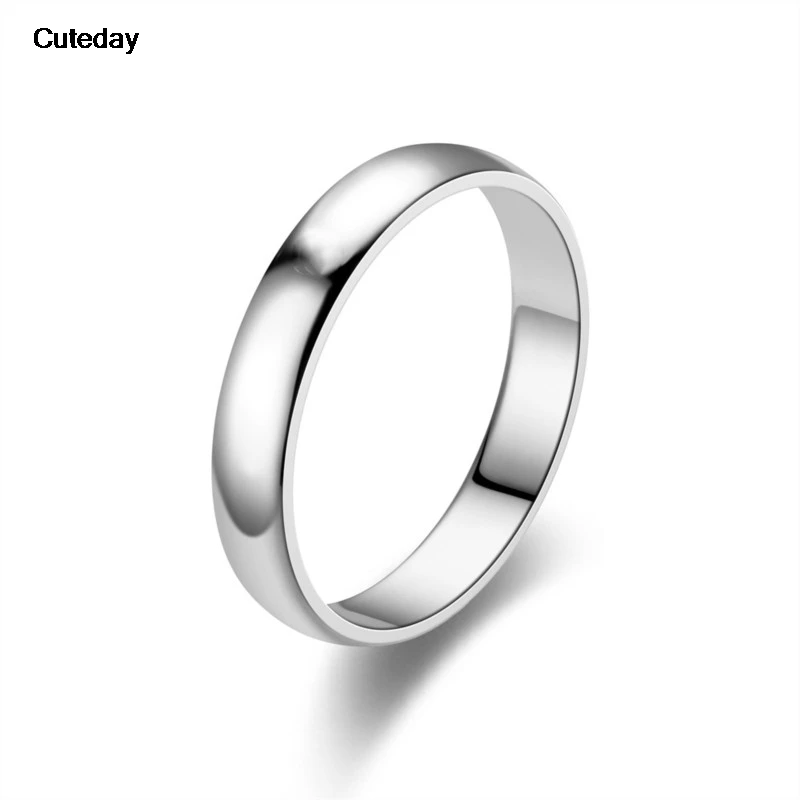 2023 New Fashion Simple Smooth Stainless Steel Ring for Women and Men Classic Gold Color Couple Rings Wedding Engagement Jewelry 6