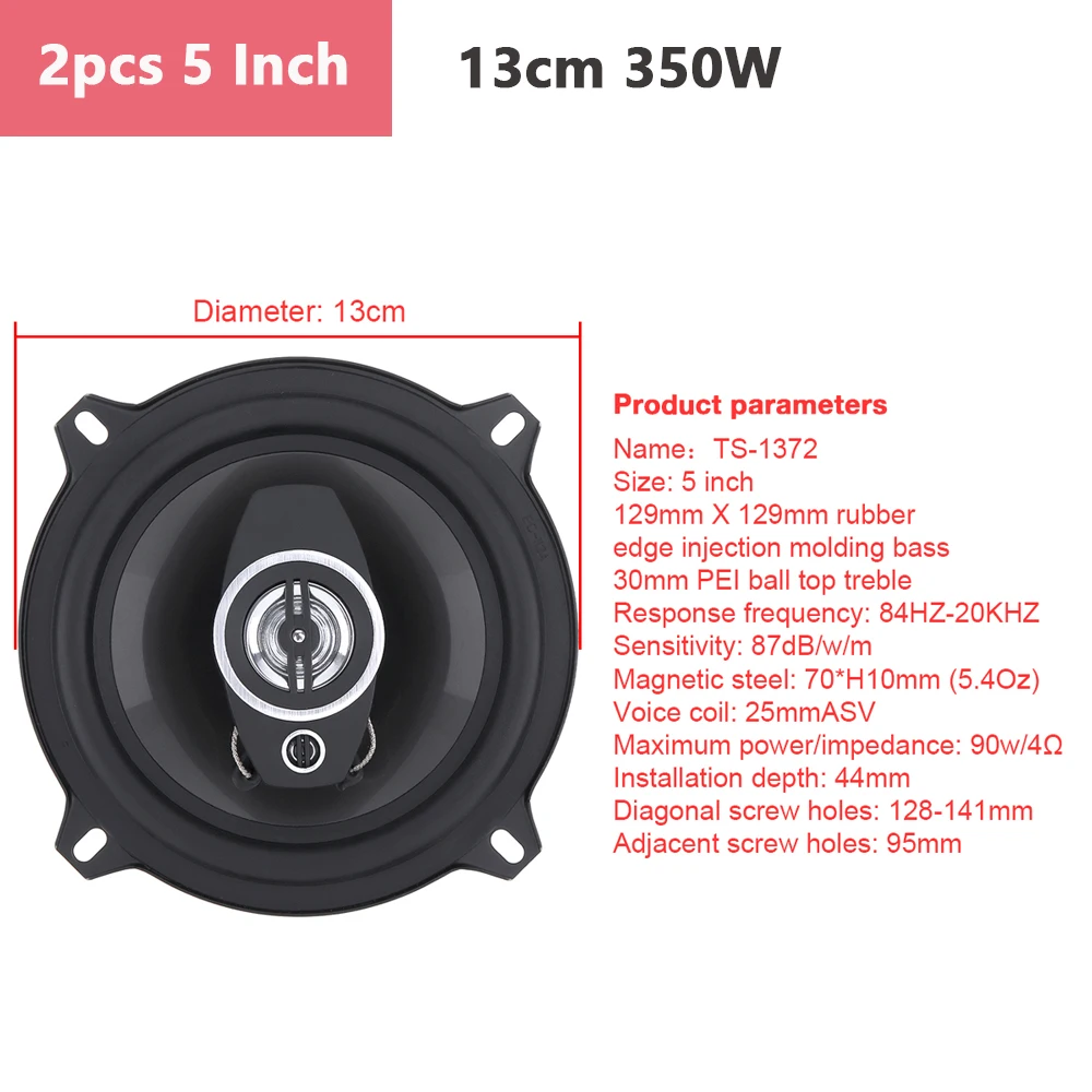 Altavoces para coche con Subwoofer, 2 piezas, 4/5/6 pulgadas