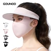 UPF50+  hat Sun large eaves mountain climbing mask mesh breathable outdoor UV protection detachable full face 1