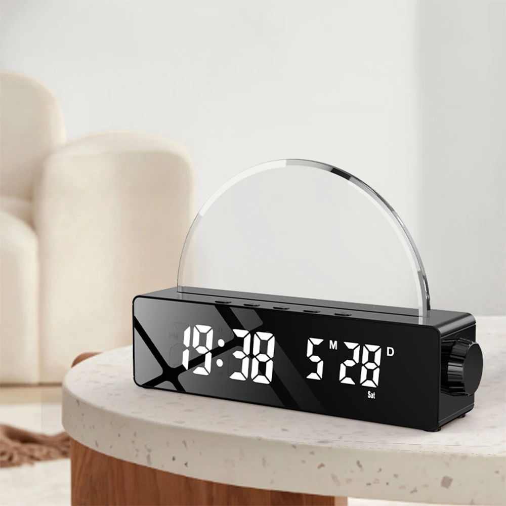 LED Digital Projection Alarm Clock with Calendar Temperature Display