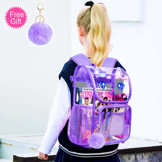 Clear Backpack TINYAT See-Through PVC Bag For School, Concerts