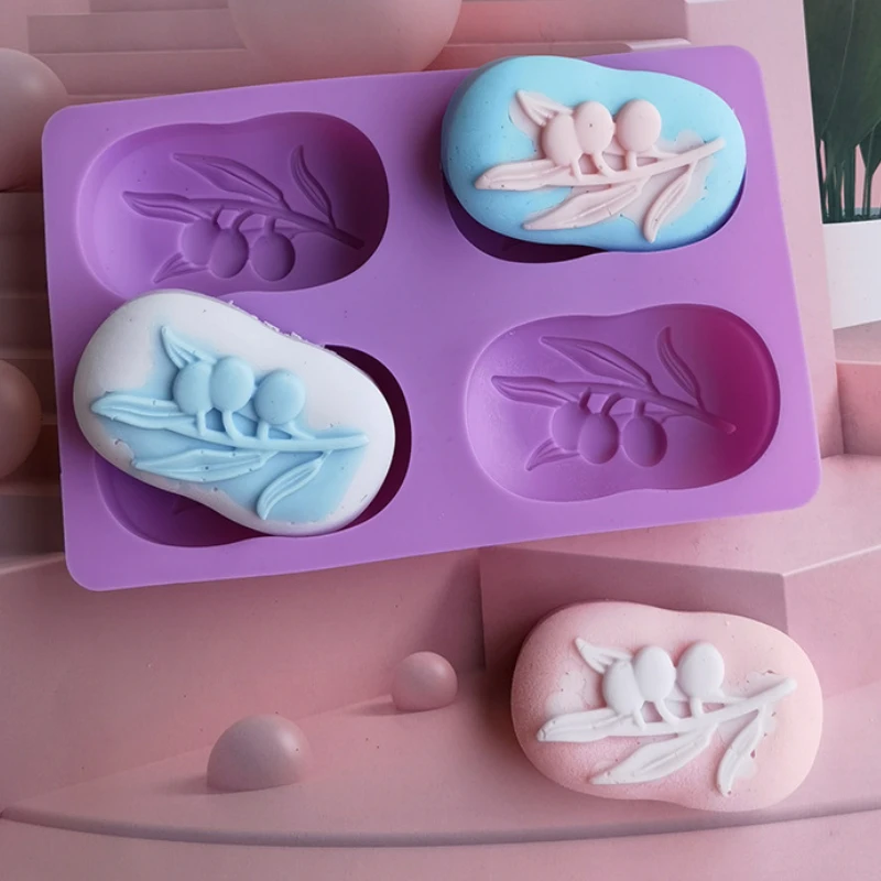 Oval Olive Tree Silicone Soap Mold 4 Cavities silicone soap molds