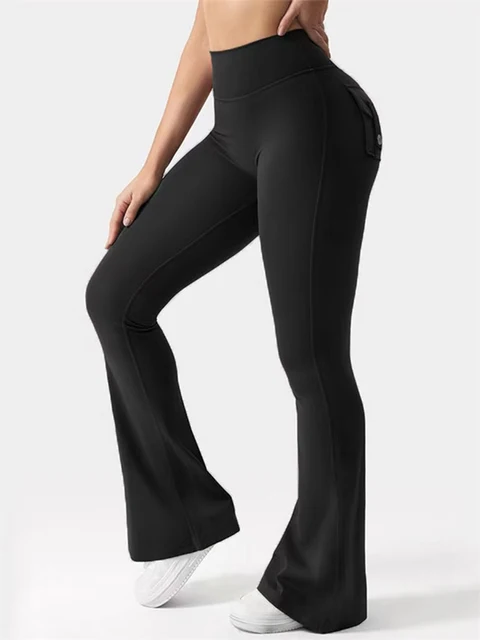 Women s High Waist Yoga Leggings with Pockets Tummy Control Workout Running Pants Stretchy Booty Leggings 6