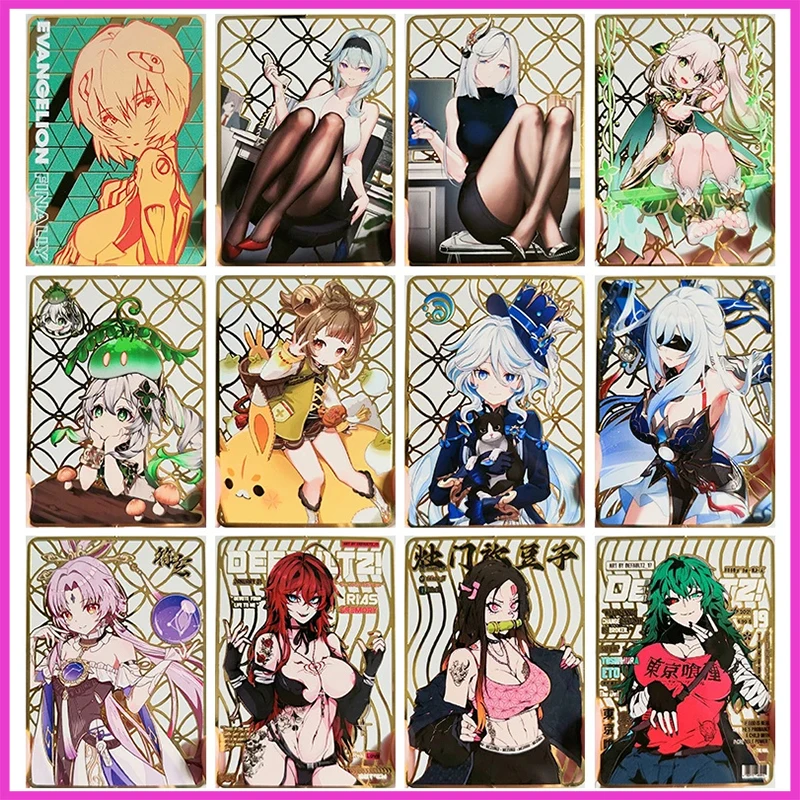 

Редкая история богини из аниме «сделай сам», металлические преломляющие флэш-карты Ayanami RAI Yelan, игрушки для мальчиков, коллекционные карты, подарки на день рождения