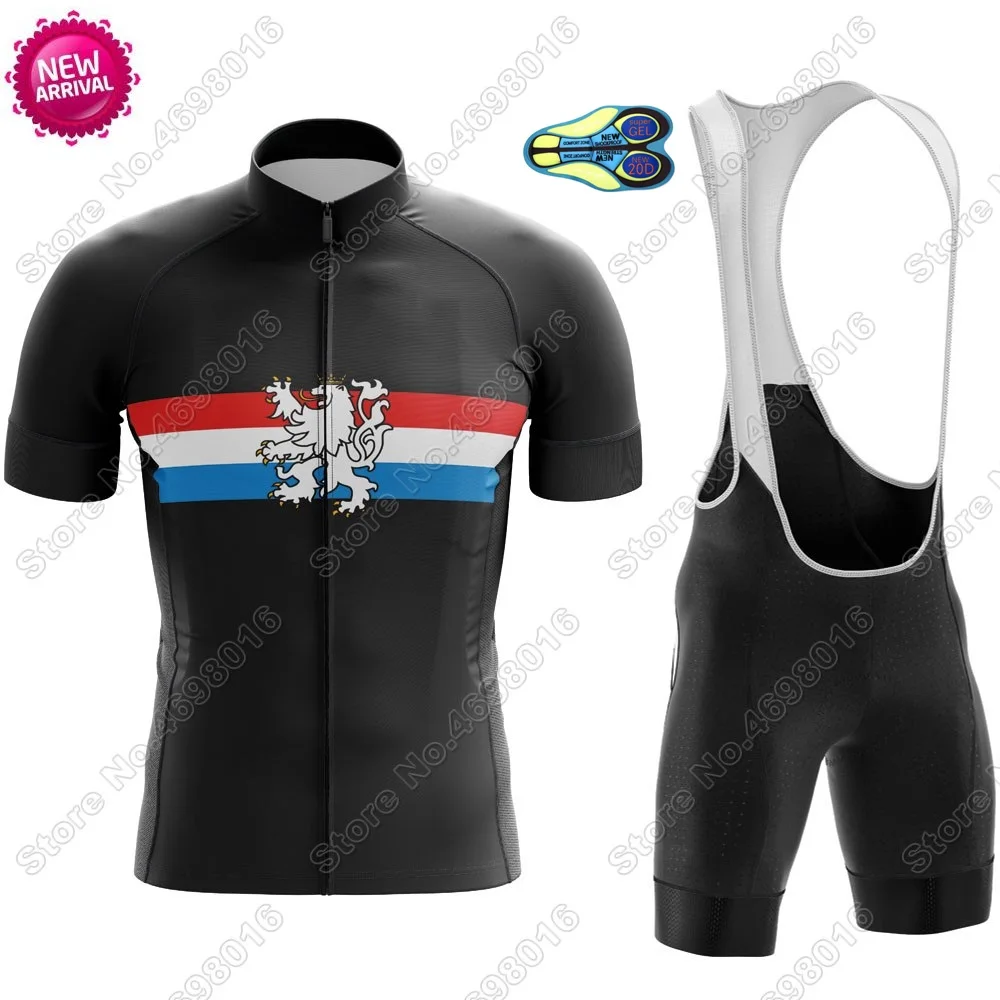 Luxembourg Cycling Jerseys Pro Team Short Sleeve Jersey Set Summer Men Road Bike Clothing MTB Wear Ropa Ciclismo Maillot