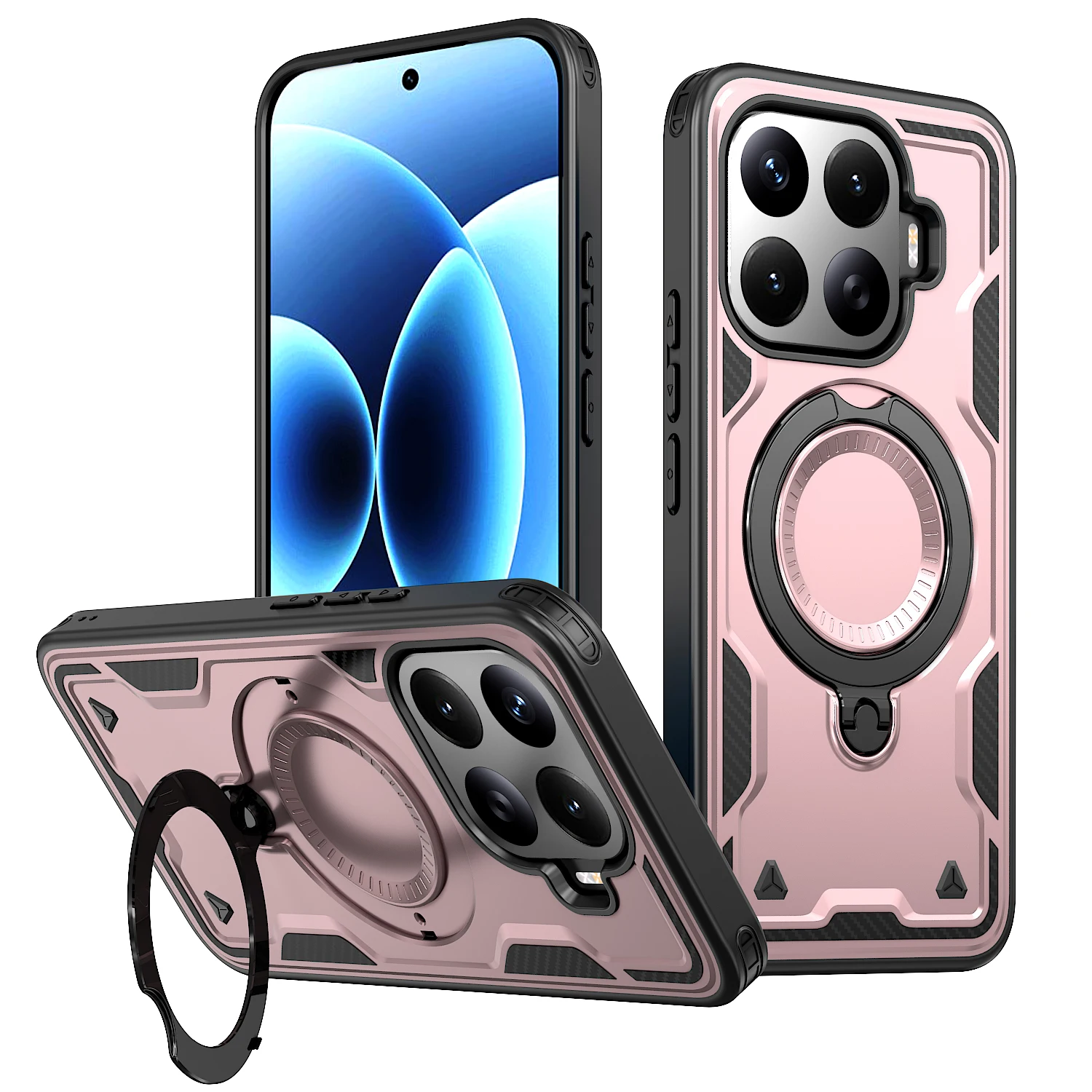 Armor Magnetic Shockproof Case with Wireless Charging Stand