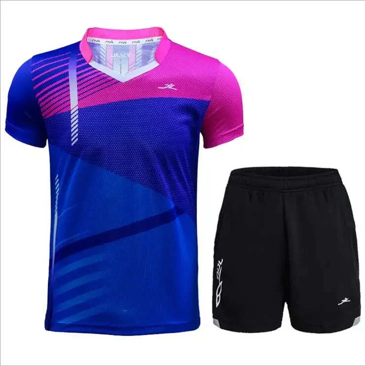 Free name!New men/women's dry badminton/tennis t-shirt+shorts,clothes table tennis jersey,women tennis shirts train