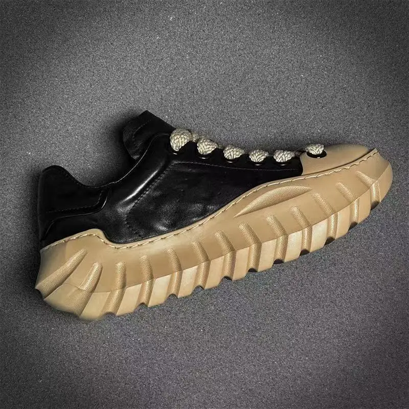 Autumn Men Casual Sneakers Platform Ankle Boots Low-top Thick Bottom Sneakers Male Outdoor Hiking Shoes Sport 5