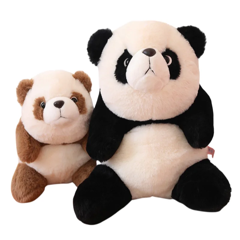 Funny Creative Black Brown Panda Soft Plush Toys Accompany Dolls Sofa Decoration Girls Kids Birthday Halloween Christmas Gifts 500 pcs extreme happiness stickers black and white warning labels 1 5inch warning stickers gift decoration self adhesive labels