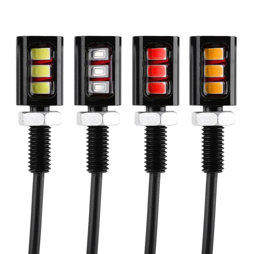 2Pcs Bulb Screw Bolt 12V 3 LED Lamp Car Motorcycle Light License Number Plate