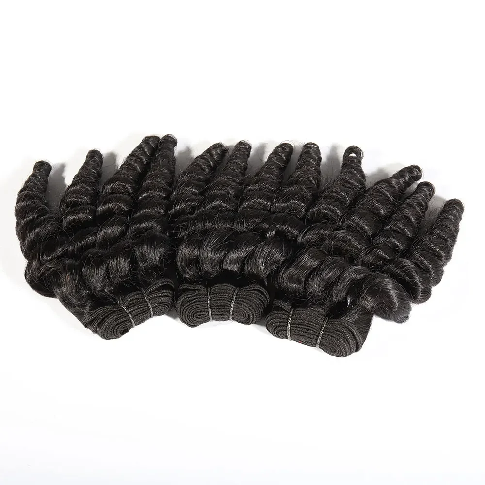 Blossom Curly Human Hair Bundles 10A Grade Curls 3bundle/set Human Hair Extension Brazilian Remy Loose Wave Bundles 14 16 Inch