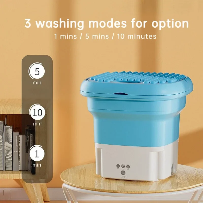 Mini Washing Machine Portable Washing Machine Underwear with Dryer Bucket Socks Clothes Washer Camping Folding Home Appliance 2