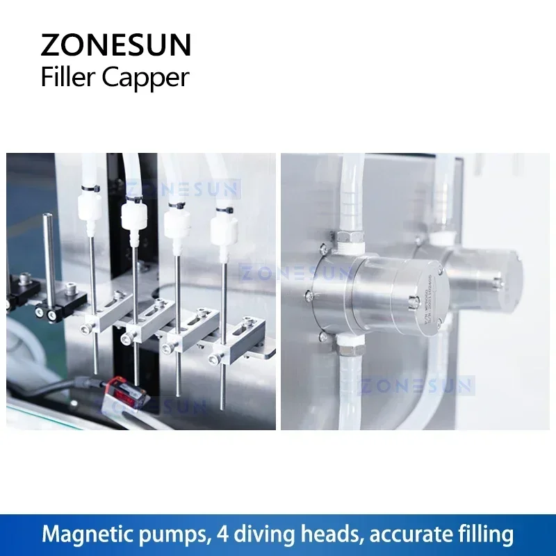 ZONESUN Autoamtic 2in1 モノブロック充填およびキャッピング