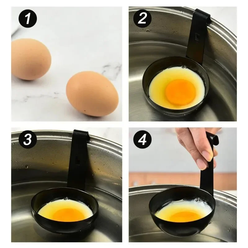 1-2pcs Poached Egg Cup Stainless Steel Poaching Cups High Temperature Resistance Egg Cup Kitchen Tools Egg Boiler Cooking Cups