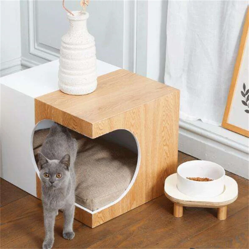 귀여운 나무 동물 애완 동물 용품 제품, 개 개집 상자, 대형 나무 개 케이지 하우스 