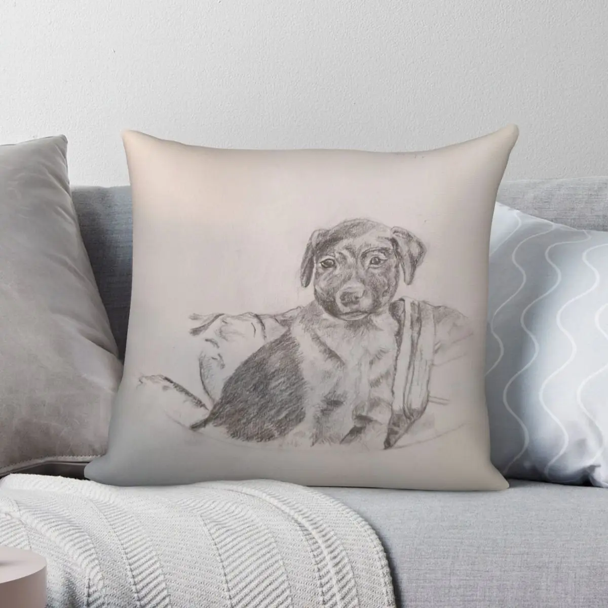 

Pup In Tyre Pillowcase Polyester Linen Velvet Printed Zip Decor Sofa Seater Cushion Cover Wholesale