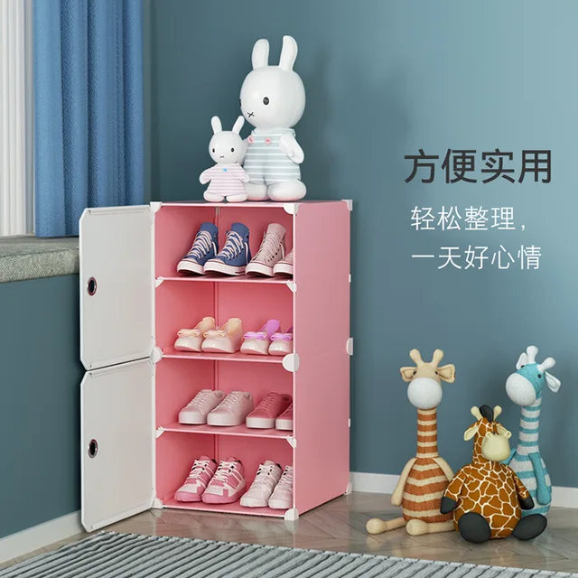 Household Storage Artifact Multi-Layer Shoe Storage Rack Space Saving  Economical Home Narrow Door Corner Seam Door Shoe Cabinet