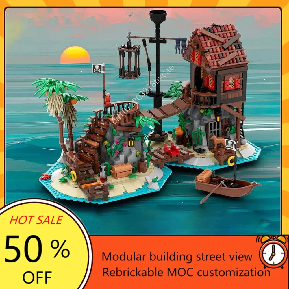 

1383PCS Customized MOC Pirate Barracuda Bay Forbidden Island Model Building Blocks Technology Bricks DIY Assembly Kids Toys Gift